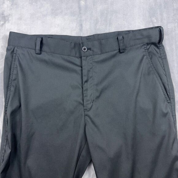 Nike Dri-FIT Victory Golf Pants Men 34x32 Black Flat Front Chino Golfing Stretch - Picture 3 of 12
